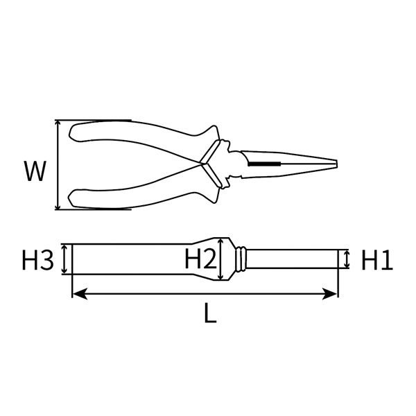 Great Wall Industrial-Grade German-Style Bi-Color Handle Long Nose Pliers，Labor-Saving