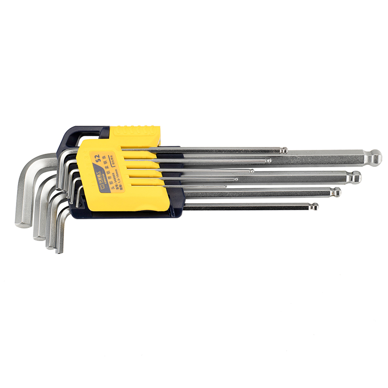 Great Wall 9pcs S2 Steel Round Handle Ball End Long Hex Key Set